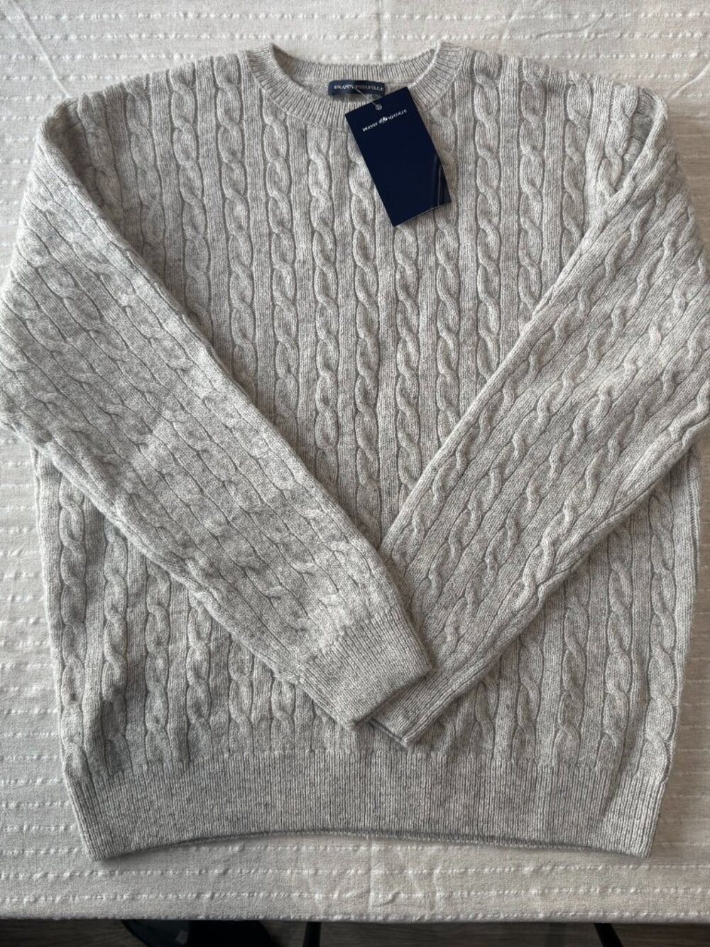 Brandy Melville Winona Cable Knit Wool Sweater in Grey